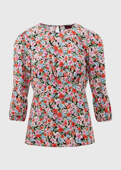 Multicolour Floral Print Empire Seam Top - 8 Image 5