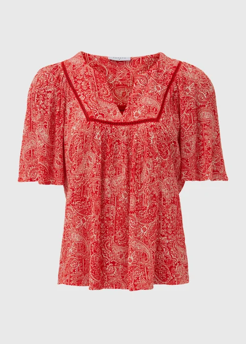 Red Patterned Viscose Blouse - 8 Image 5