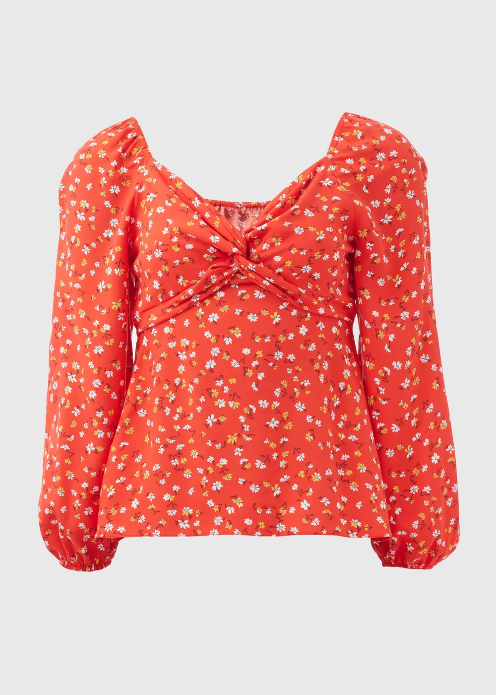 Red Floral Sweetheart Top - 8 Image 5