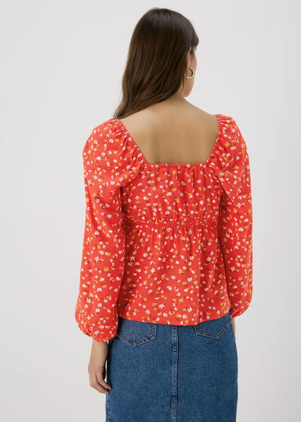 Red Floral Sweetheart Top - 8 Image 2
