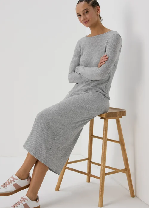 Grey Tie Back Midi Dress - 8 Image 4