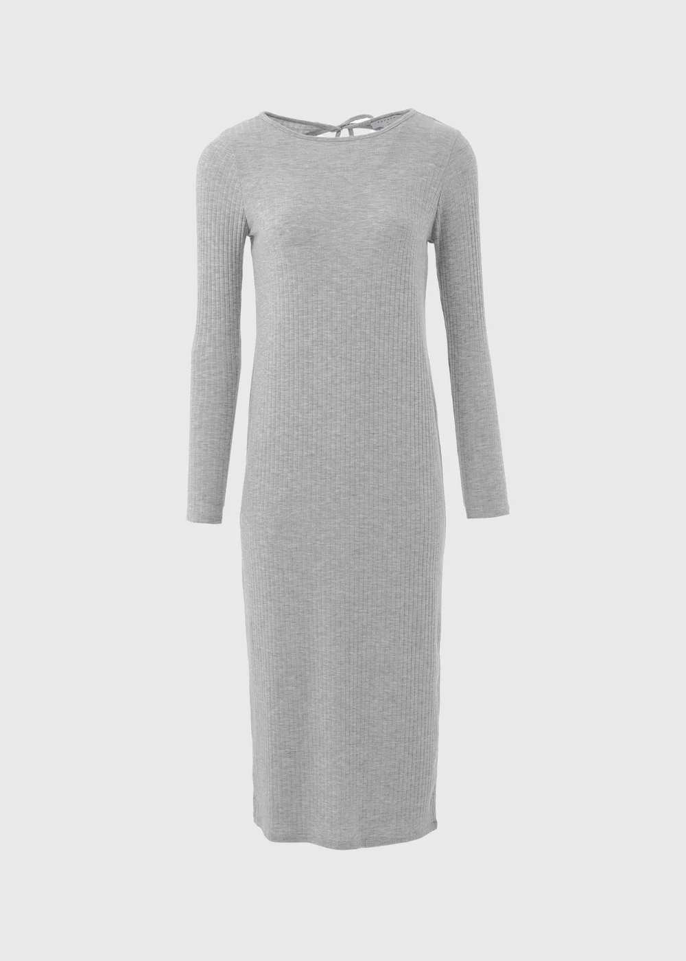 Grey Tie Back Midi Dress - 8 Image 5