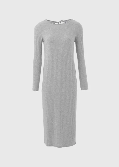 Grey Tie Back Midi Dress - 8 Image 5