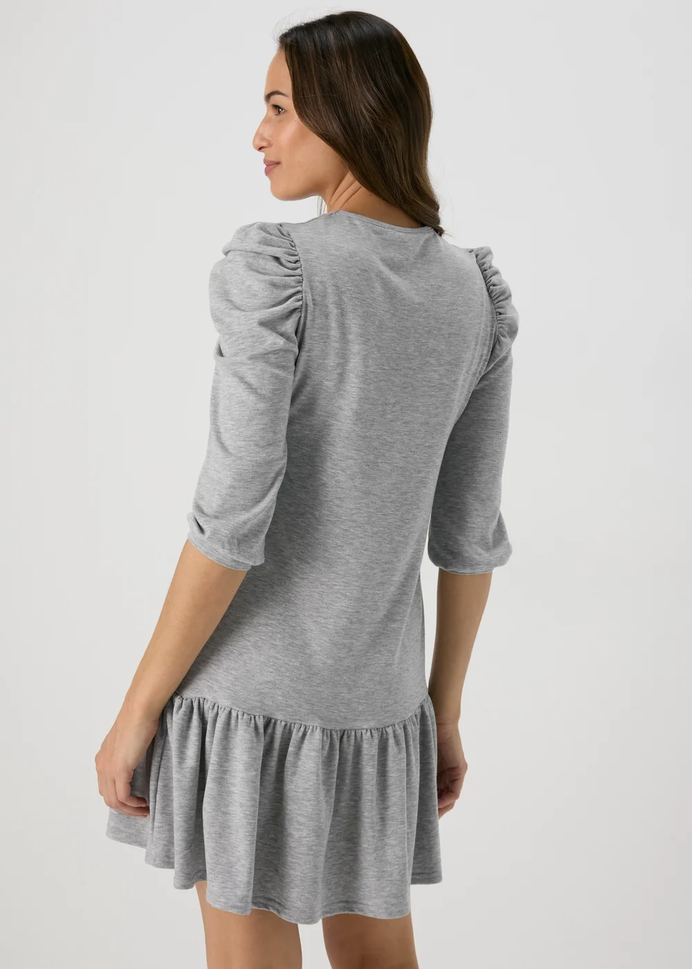 Grey Puff Sleeve Sweat Dress - 8 Image 2