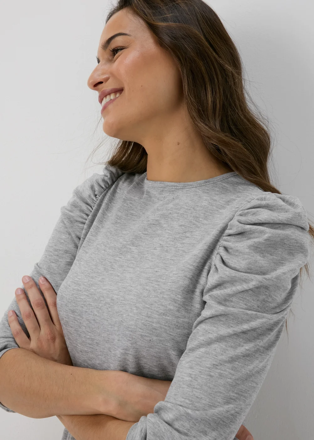 Grey Puff Sleeve Sweat Dress - 8 Image 3