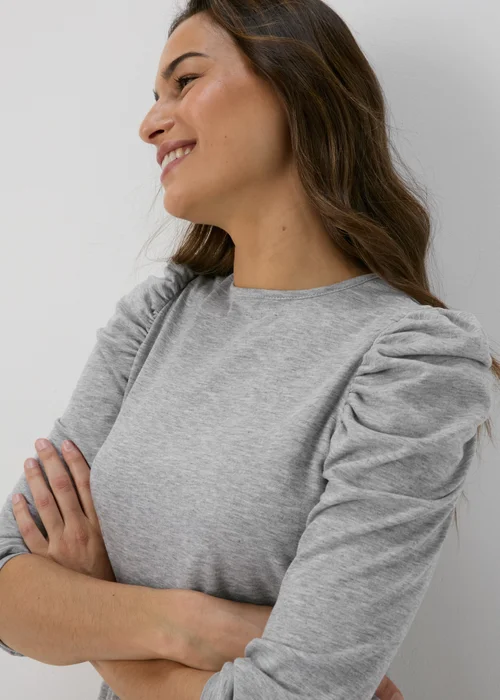 Grey Puff Sleeve Sweat Dress - 8 Image 3