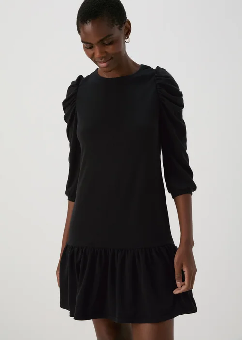 Black Puff Sleeve Smock Dress - 8 Image 4