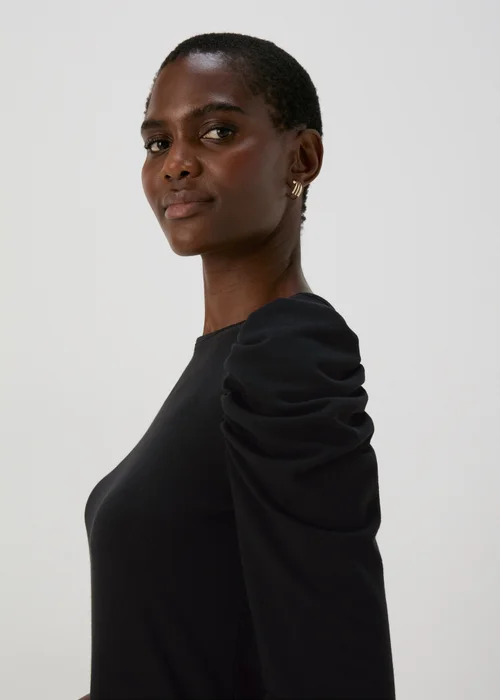 Black Puff Sleeve Smock Dress - 8 Image 3