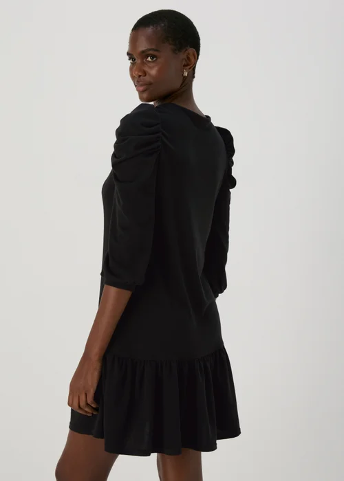 Black Puff Sleeve Smock Dress - 8 Image 2