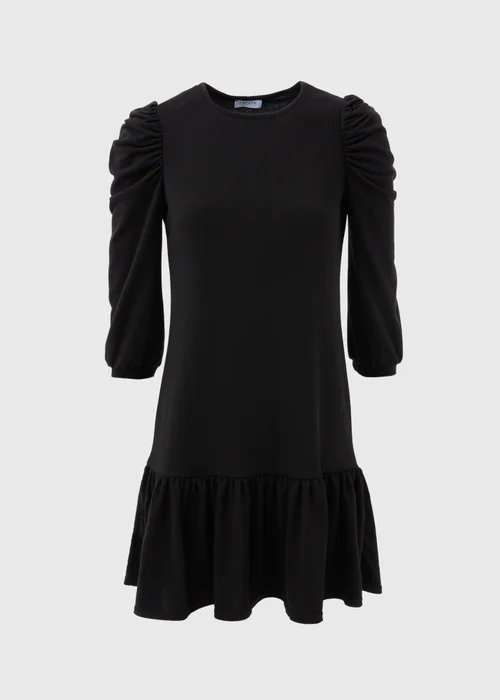 Black Puff Sleeve Smock Dress - 8 Image 5