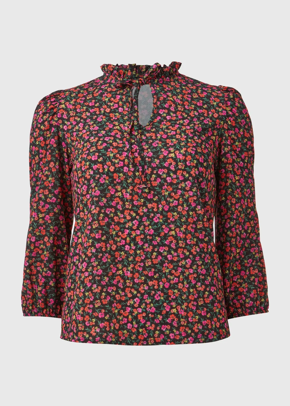 Pink Floral high Neck Top - 8 Image 5
