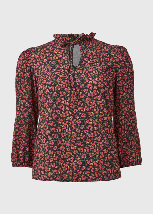 Pink Floral high Neck Top - 8 Image 5