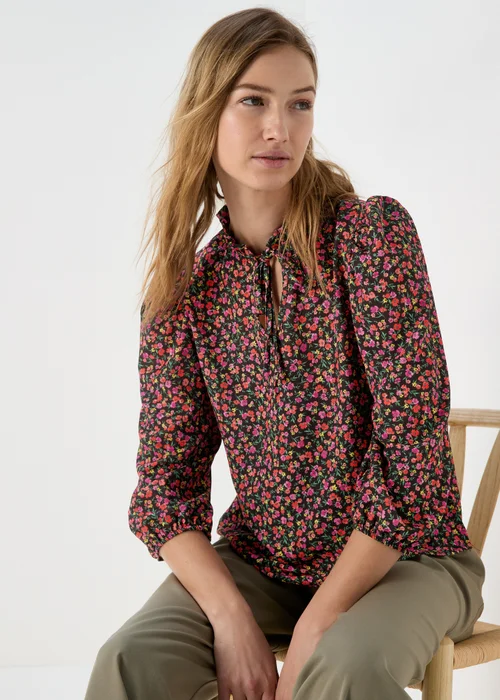 Pink Floral high Neck Top - 8 Image 1