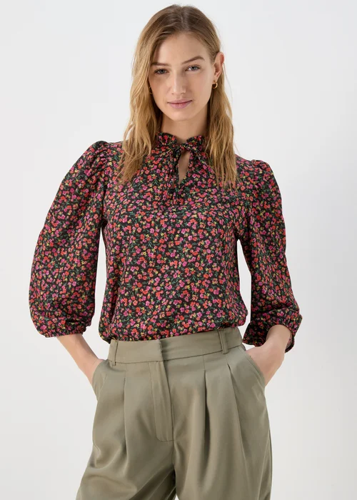 Pink Floral high Neck Top - 8 Image 3