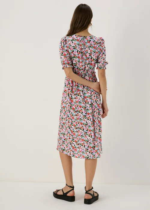 Multicolour Frill Waist Floral Midi Dress - 8 Image 2