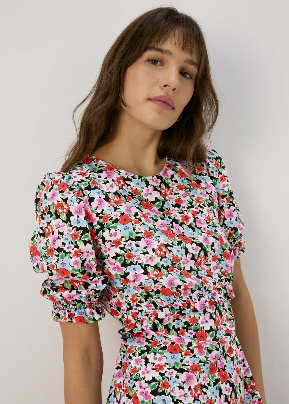 Multicolour Frill Waist Floral Midi Dress - 8 Image 3