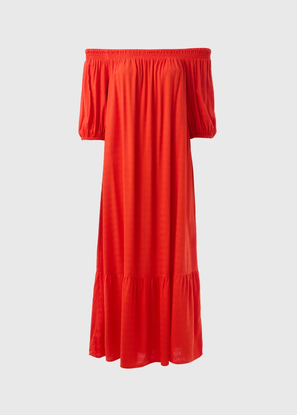 Red Bardot Maxi Dress - 8 Image 5