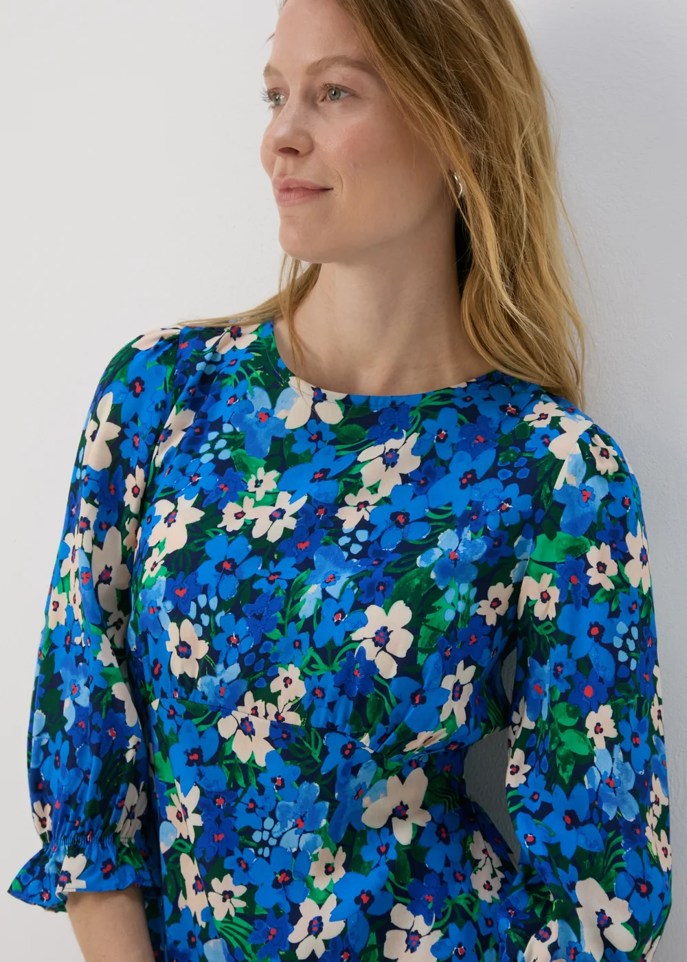 Blue Frill Cuff Mini Dress - 8 Image 3