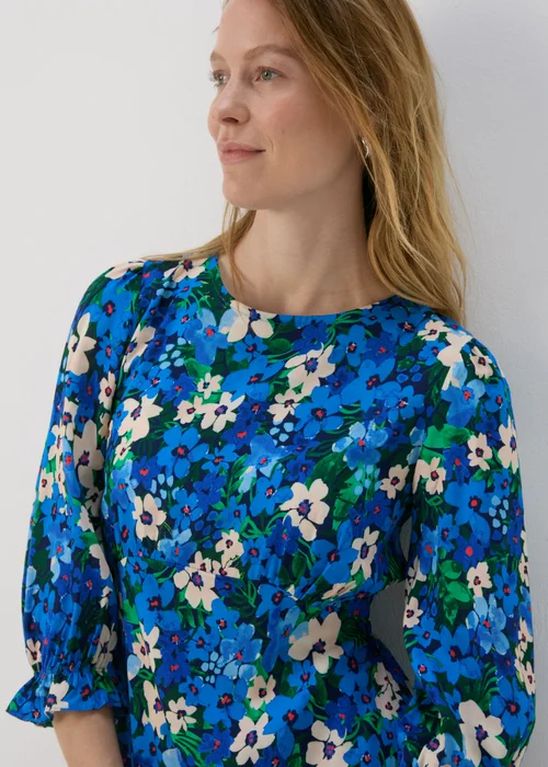 Blue Frill Cuff Mini Dress - 8 Image 3