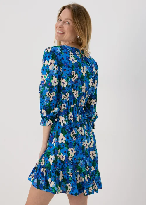 Blue Frill Cuff Mini Dress - 8 Image 2