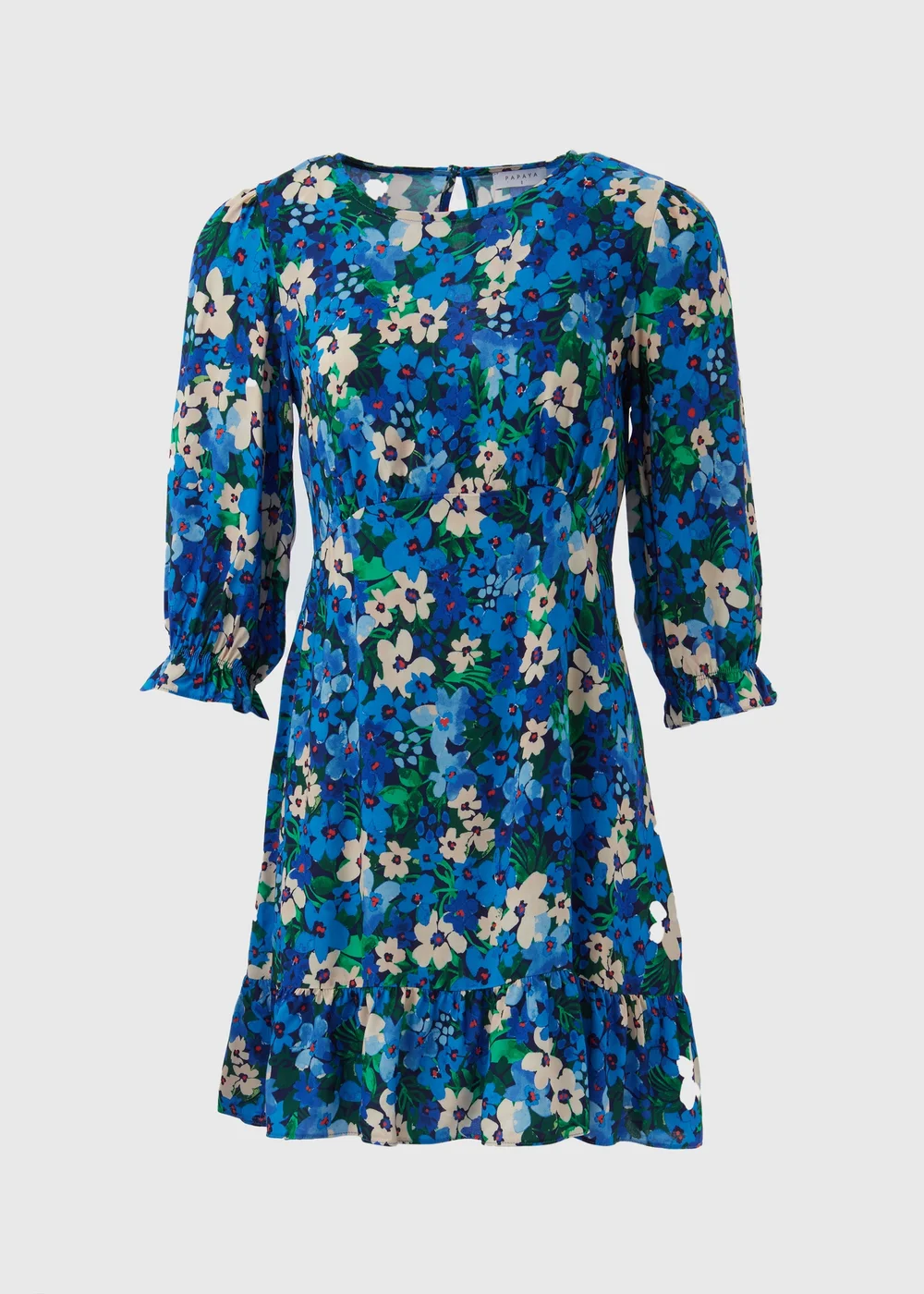 Blue Frill Cuff Mini Dress - 8 Image 5