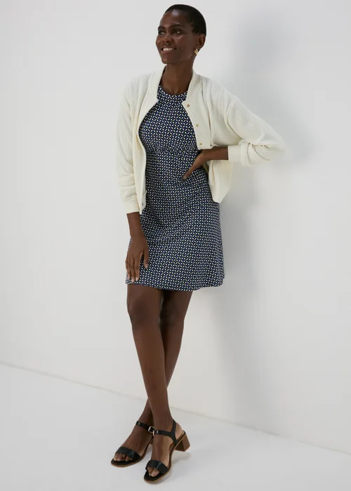 Blue Geo Print Empire Seam Mini Dress - 8 Image 4
