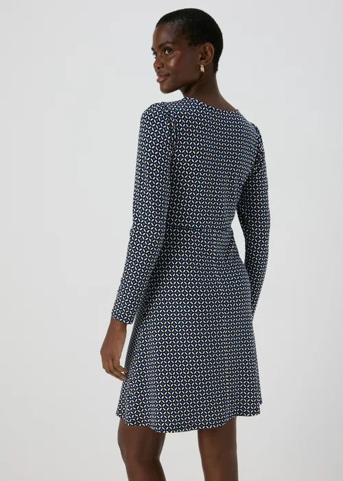 Blue Geo Print Empire Seam Mini Dress - 8 Image 2