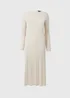 Cream Plisse Column Dress - 8 Image 5