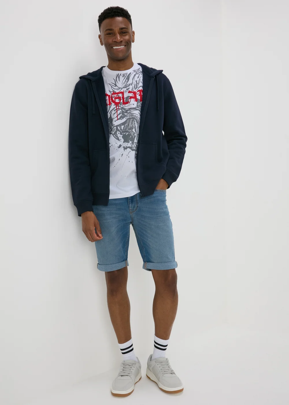 Grey England Print T-Shirt - S Image 4