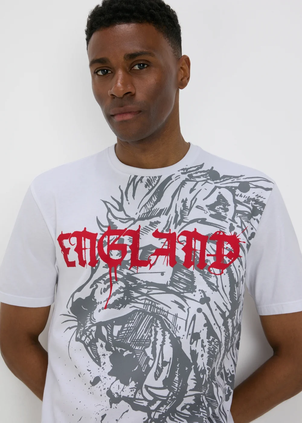 Grey England Print T-Shirt - S Image 3