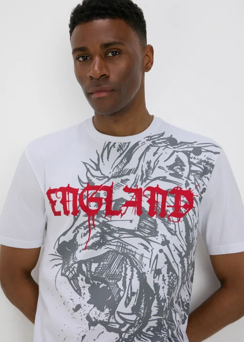 Grey England Print T-Shirt - S Image 3