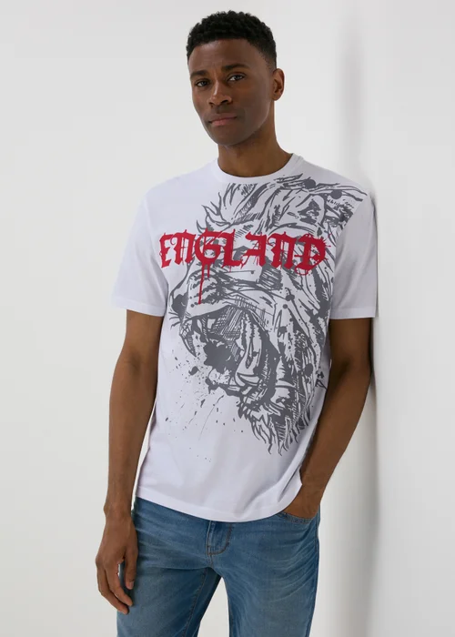 Grey England Print T-Shirt - S Image 1