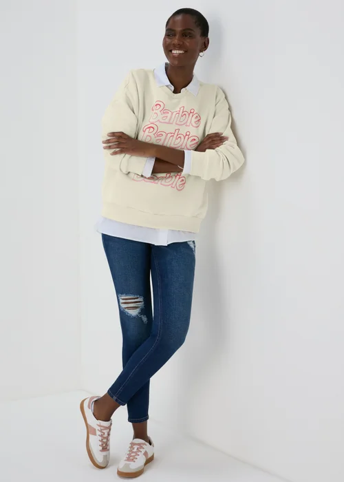 Cream Barbie Sweatshirt - Small Image 4