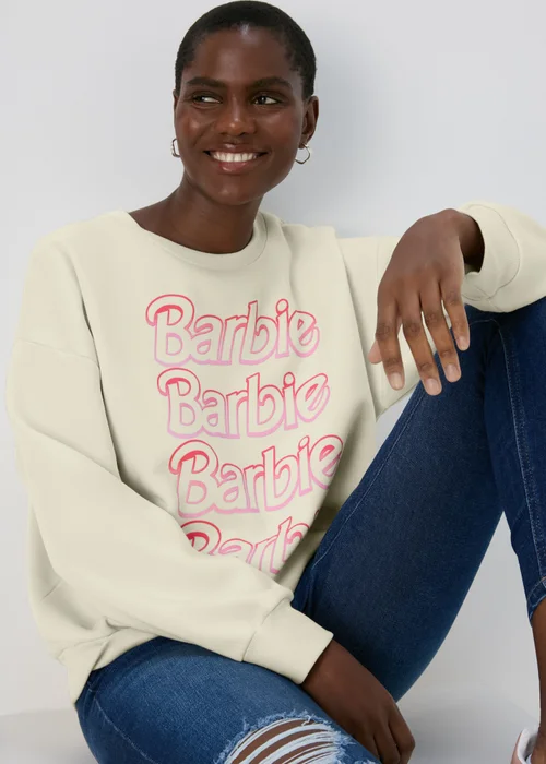 Cream Barbie Sweatshirt - Small Image 1