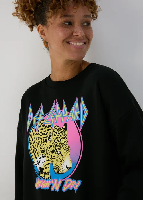 Black Leopard Print Sweatshirt - S Image 3