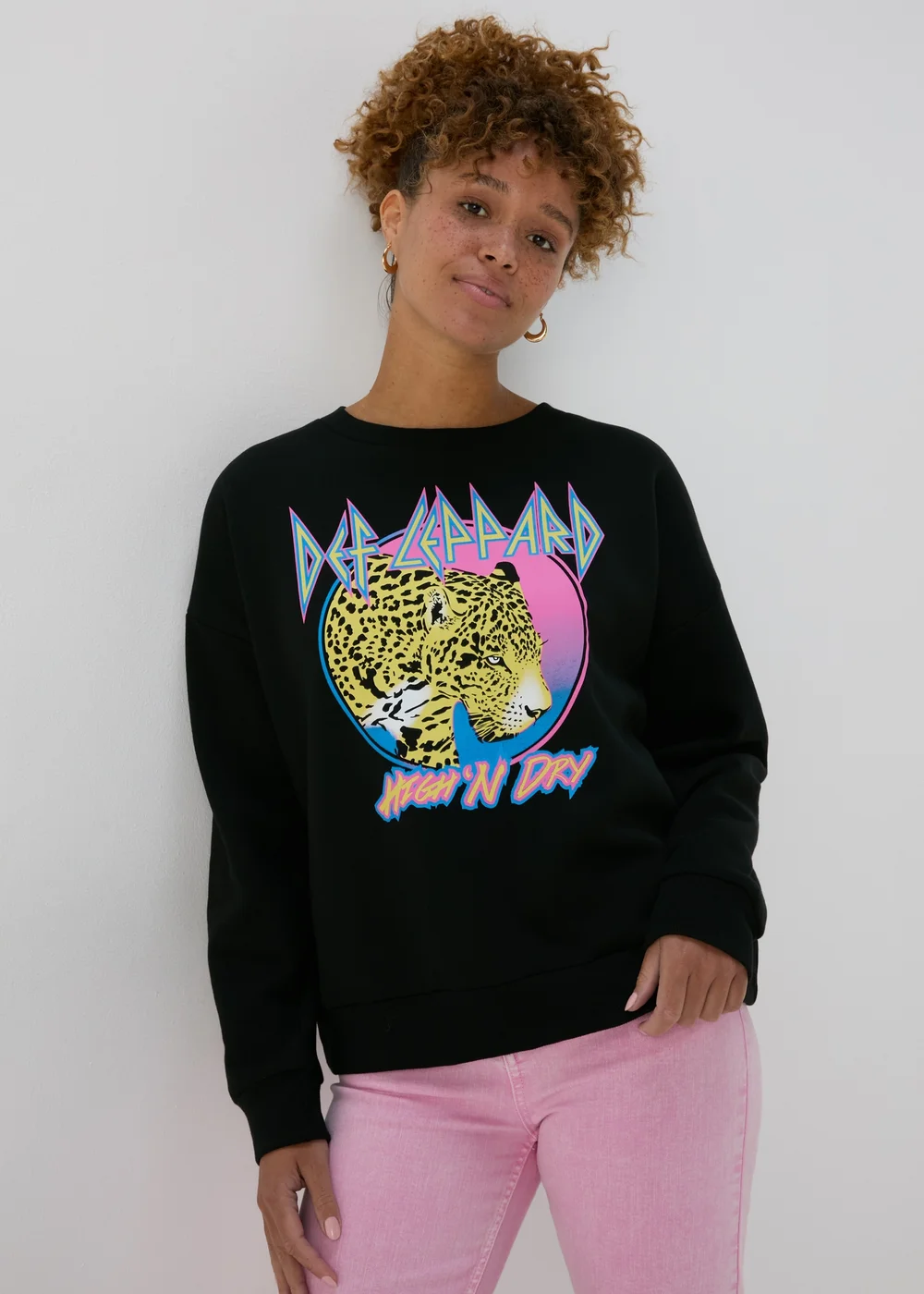 Black Leopard Print Sweatshirt - S Image 4