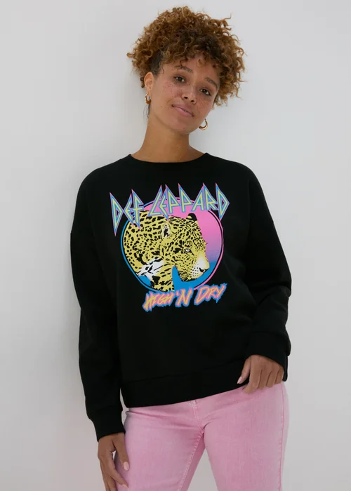 Black Leopard Print Sweatshirt - S Image 4
