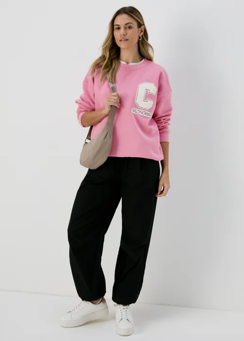 Pink Pocket Detail Sweatshirt - Small Image 4