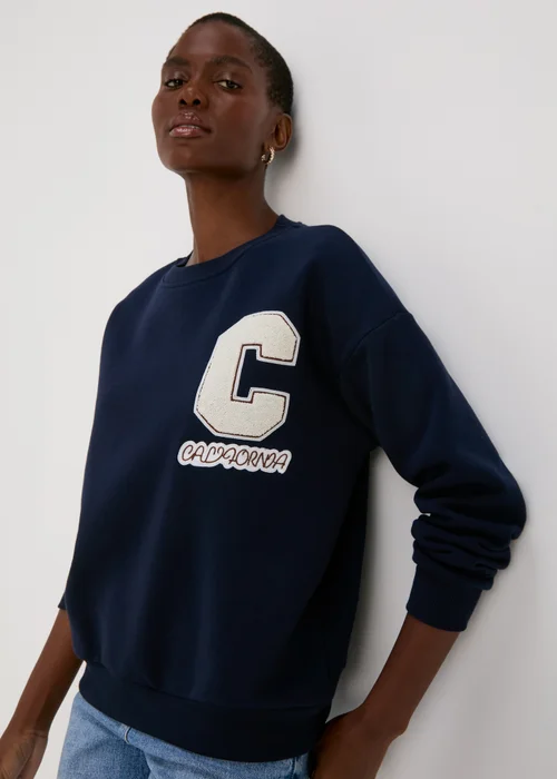 Navy Pocket Detail Sweatshirt - Small Image 3