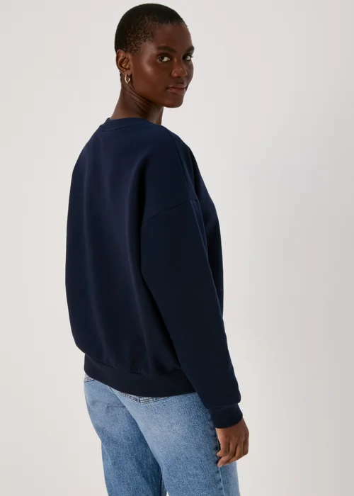 Navy Pocket Detail Sweatshirt - Small Image 2