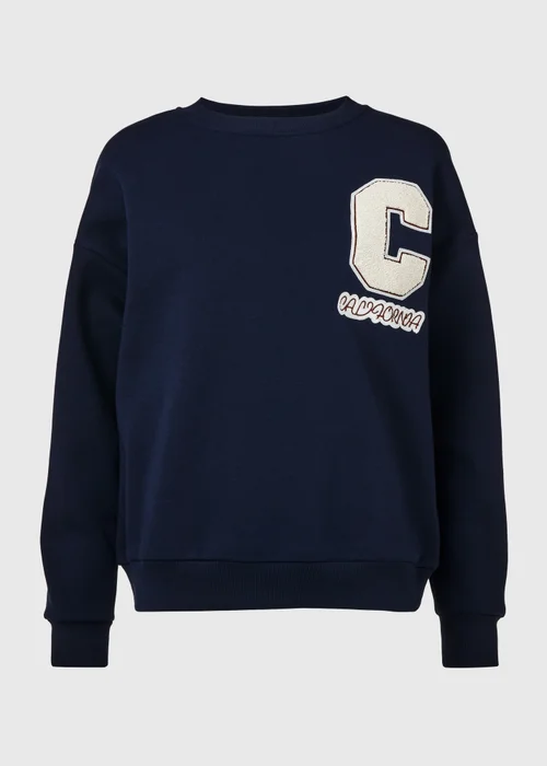 Navy Pocket Detail Sweatshirt - Small Image 5