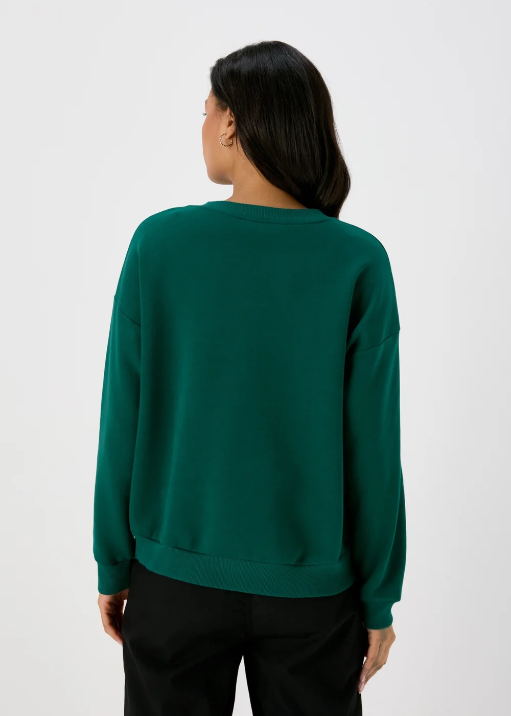 Green Embroidered Slogan Sweatshirt - S Image 2