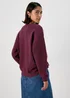 Burgundy Embroidered Slogan Sweatshirt - Small Image 2