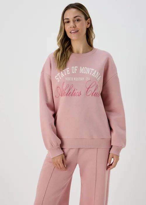Pink Graphic Embroidered Sweatshirt - Small Image 1