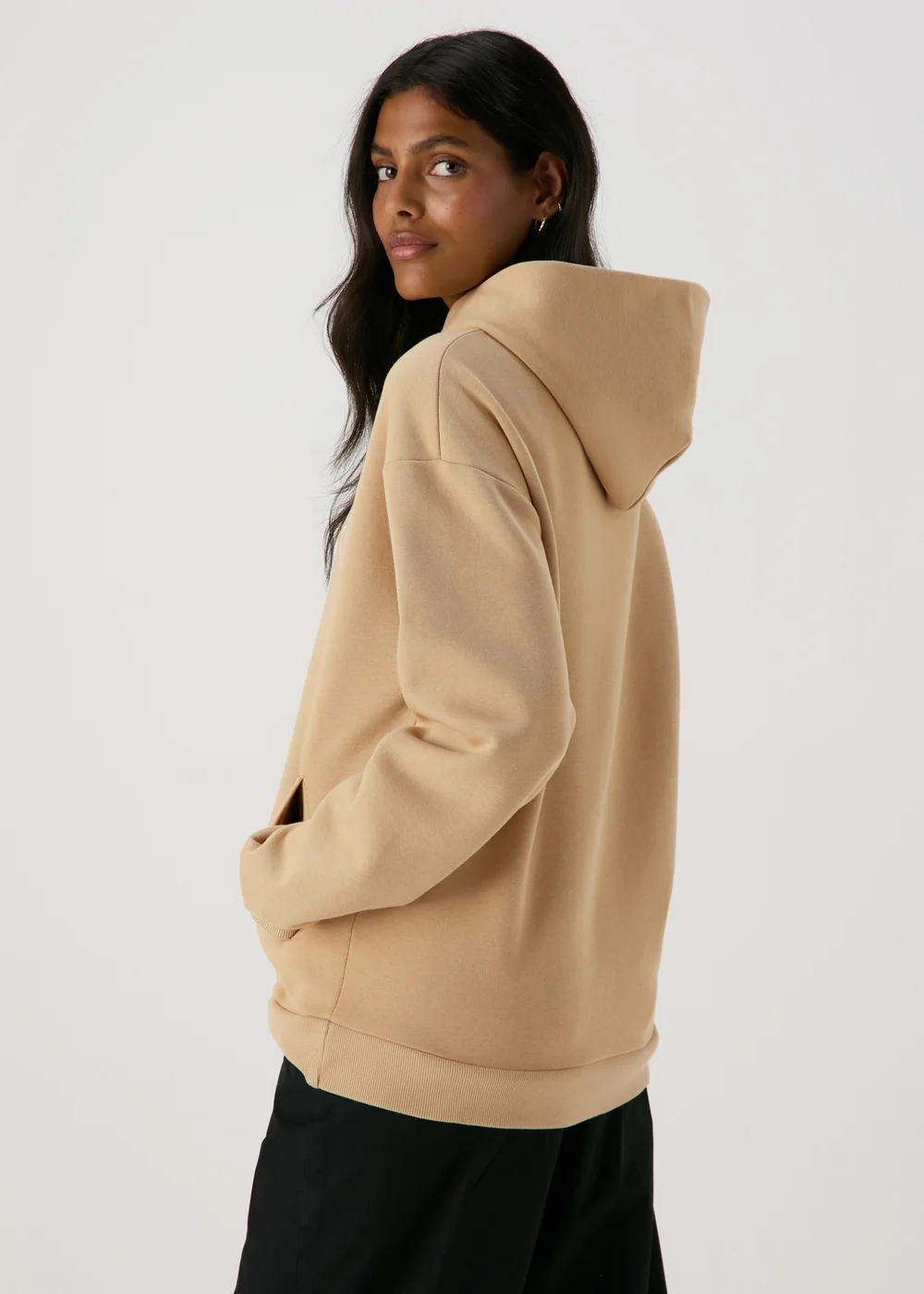 Beige Seattle Slogan Hoodie - Small Image 2