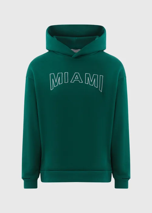 Papaya Green Miami Slogan Hoodie - S Image 5