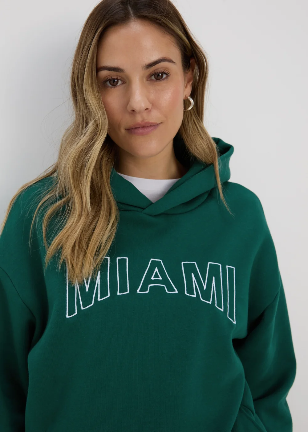 Papaya Green Miami Slogan Hoodie - S Image 1