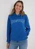 Papaya Blue Boston Slogan Hoodie - Small Image 1