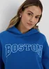 Papaya Blue Boston Slogan Hoodie - Small Image 3