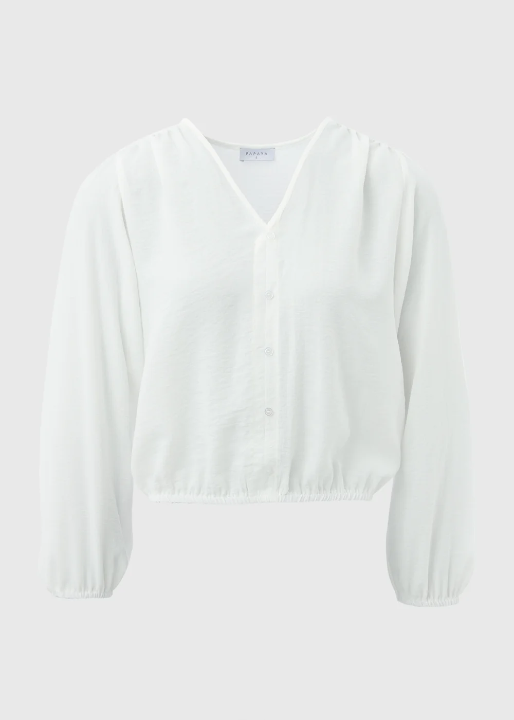 White Button Detail Blouse - Size 8 Image 5